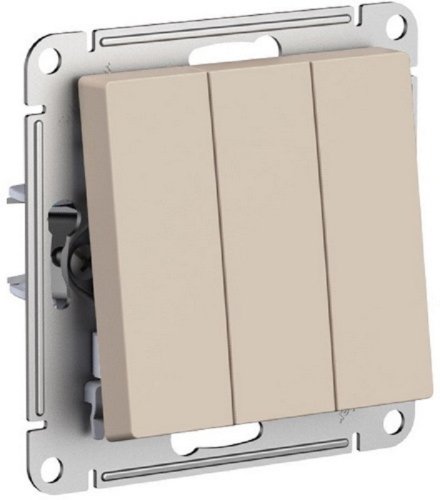 Выключатель без рамки Systeme Electric AtlasDesign 3-кл. песочный картинка